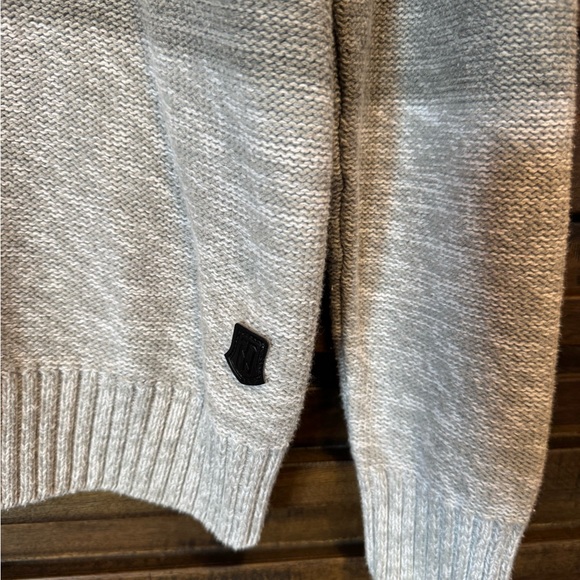 Trash Nouveau Knit Pullover Sweater Shawl Neck Mens LRG Striped Multi Color Grey - Picture 3 of 7